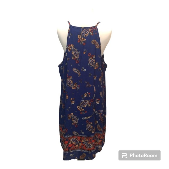 Skies Are Blue Paisley Print Royal Blue Razor Back Dress Size XLarge - Picture 3 of 9
